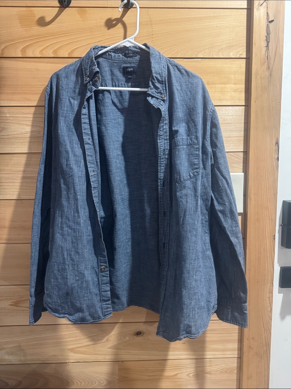 J. Crew Slim Button-Up in Navy and White Mini-Check